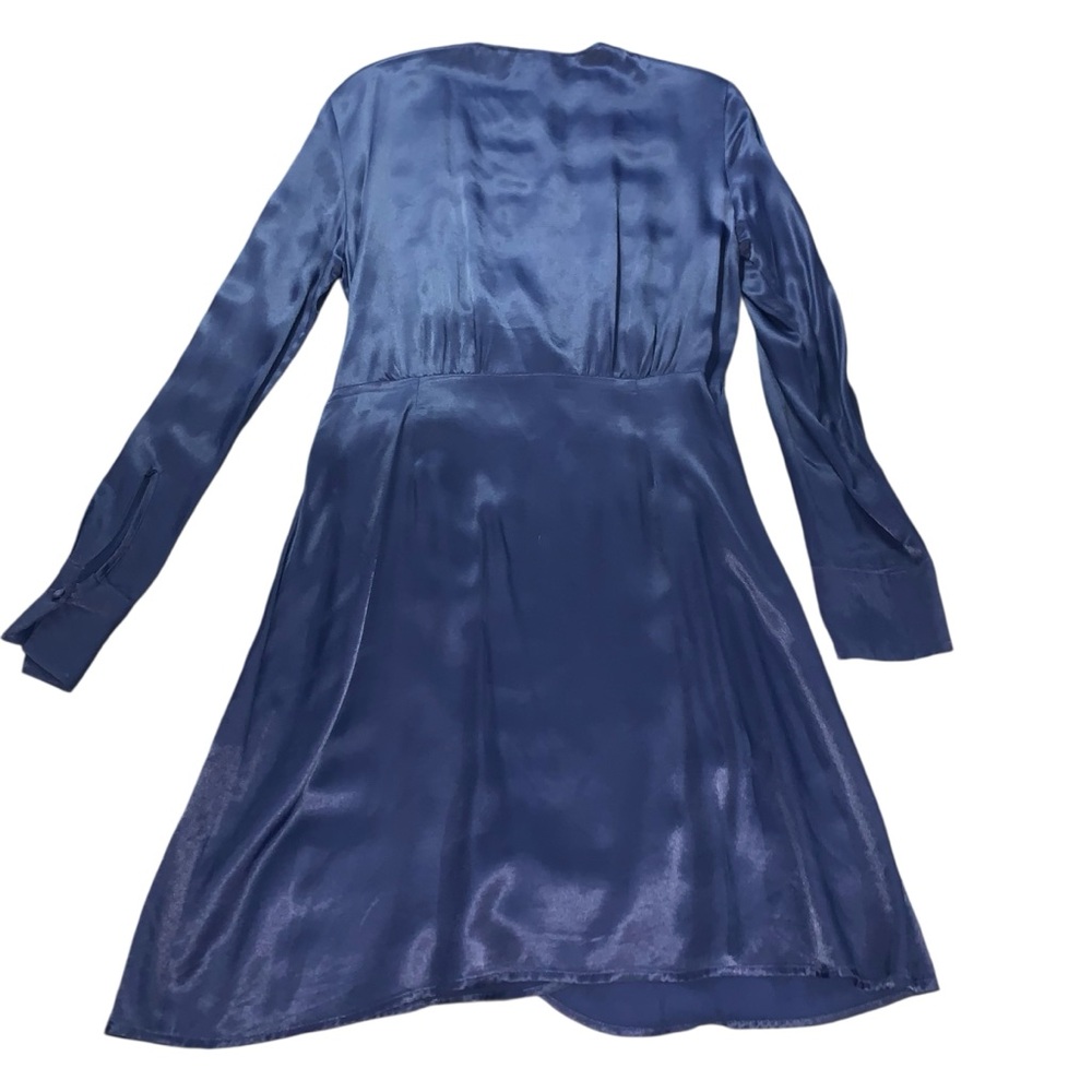 & Other Stories Navy Paris Atelier Label Wrap Dress Size 6 - Picture 3 of 10